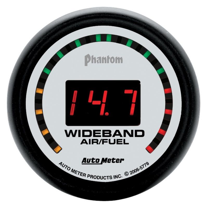 Autometer Phantom 52mm Digital 10:1-17:1 Street Wideband Air/Fuel Ratio Gauge-tuningsupply.com