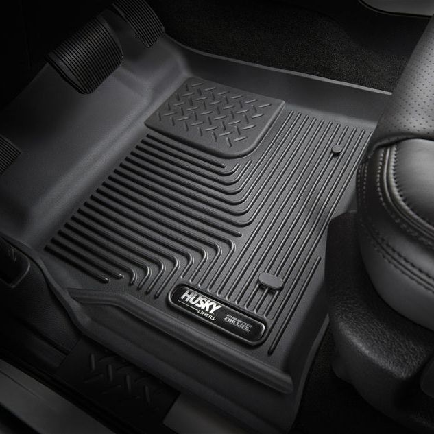 Husky Liners 14-15 Chevy Silverado Crew Cab X-Act Contour Black 2nd Row Floor Liners-tuningsupply.com