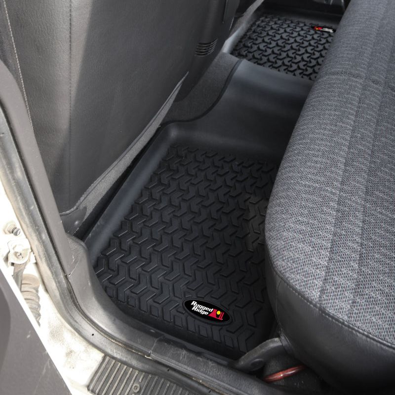 Rugged Ridge Floor Liner Rear Black 1984-2001 Jeep Cherokee XJ-Floor Mats - Rubber-Rugged Ridge-RUG12950.19-SMINKpower Performance Parts