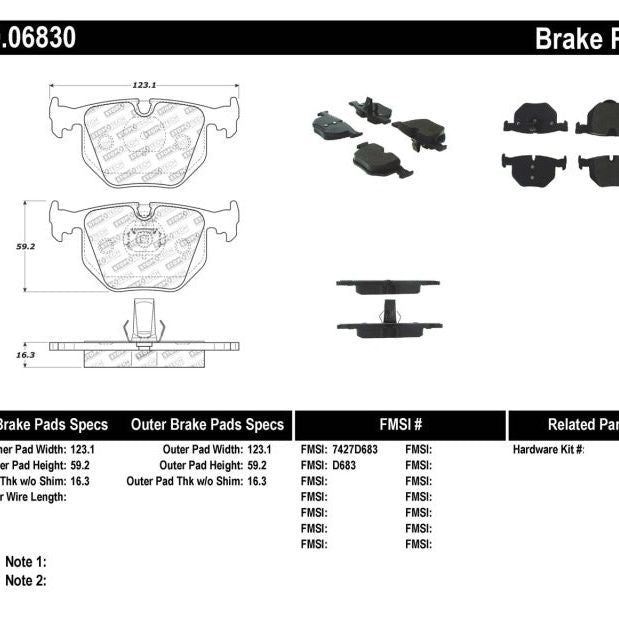 StopTech Performance 01-07 BMW M3 E46 / 00-04 M5 / 04-09 X3 / 00-06 X5 / 1/06-09 Z4 / 9/00-07 330 /-Brake Pads - Performance-Stoptech-STO309.06830-SMINKpower Performance Parts