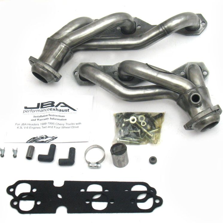 JBA 88-95 GM Truck 4.3L V6 w/o A.I.R. Injection 1-1/2in Primary Raw 409SS Cat4Ward Header-tuningsupply.com