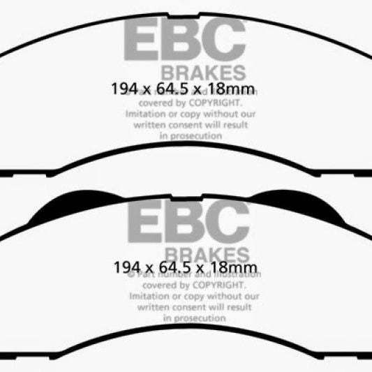 EBC 15+ Ford Expedition 3.5 Twin Turbo 2WD Yellowstuff Front Brake Pads-tuningsupply.com