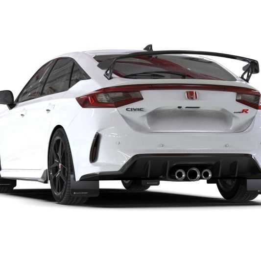 Rally Armor 2023+ Honda Civic Type R Black Mud Flap Light Blue Logo - SMINKpower Performance Parts RALMF97-UR-BLK-NB Rally Armor