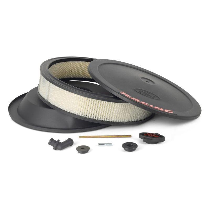 Ford Racing Air Cleaner Kit - Black Crinkle Finish w/ Red Emblem-tuningsupply.com