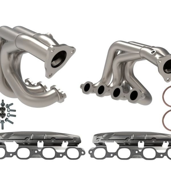 aFe Twisted 304SS Header 2020 Chevy Corvette (C8) 6.2L V8 - Titanium Ceramic Coated-tuningsupply.com