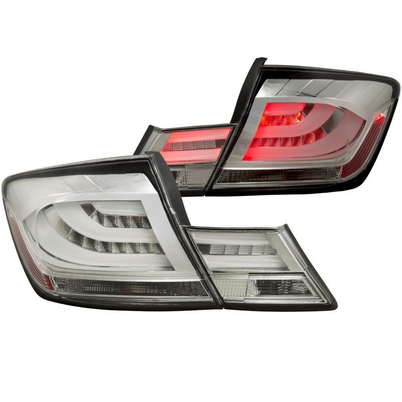 ANZO 2013-2015 Honda Civic (excludes hybrid) LED Taillights Chrome-tuningsupply.com