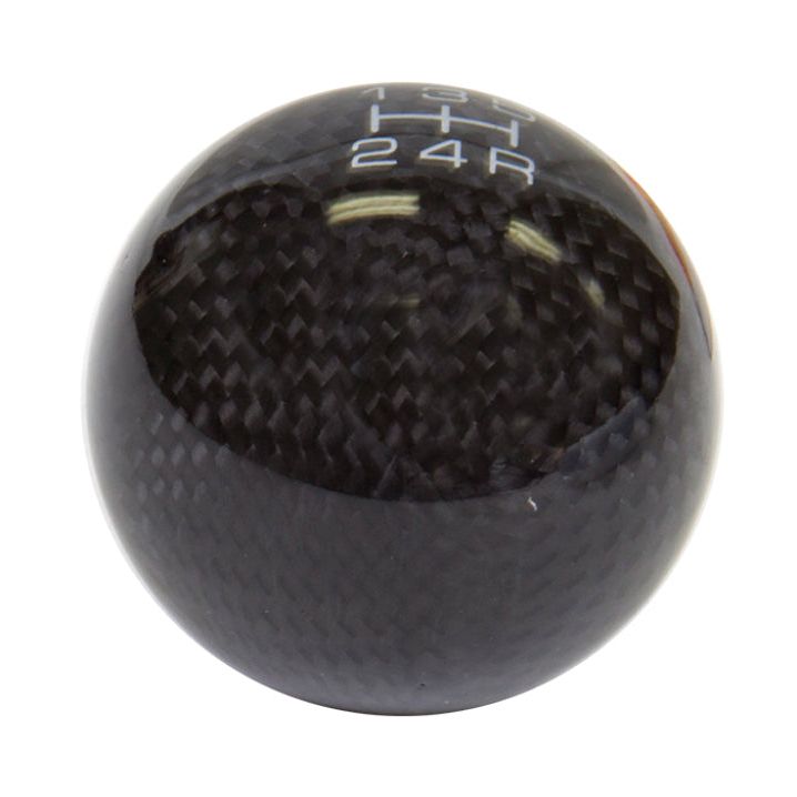 NRG Universal Ball Style Shift Knob (No Logo) - Black Carbon Fiber (5 Speed Pattern)-tuningsupply.com