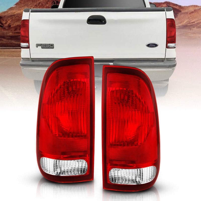 ANZO 1997-2003 Ford F-150 Taillight Red/Clear Lens (OE Replacement)-tuningsupply.com