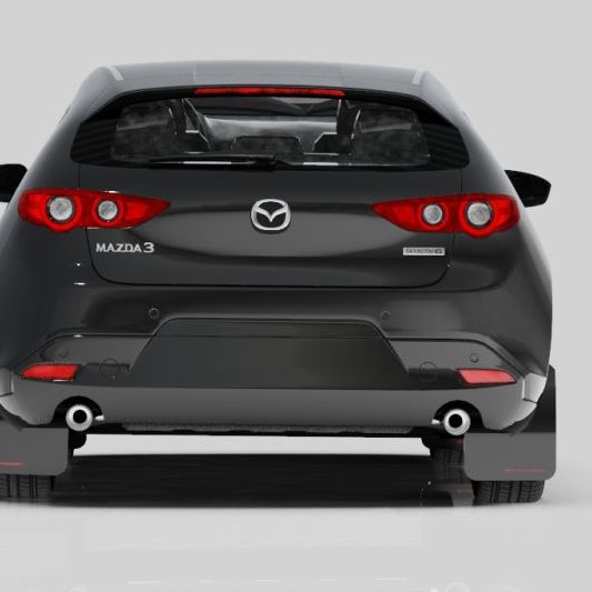 Rally Armor 19-22 Mazda3 GT Sport Hatch Black UR Mud Flap w/ Red Logo-Mud Flaps-Rally Armor-RALMF61-UR-BLK/RD-SMINKpower Performance Parts