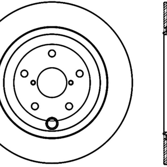 StopTech 08+ Subaru STI (Will Not Fit 05-07) Slotted & Drilled Sport Brake Rotor-Brake Rotors - Slot & Drilled-Stoptech-STO127.47030L-SMINKpower Performance Parts