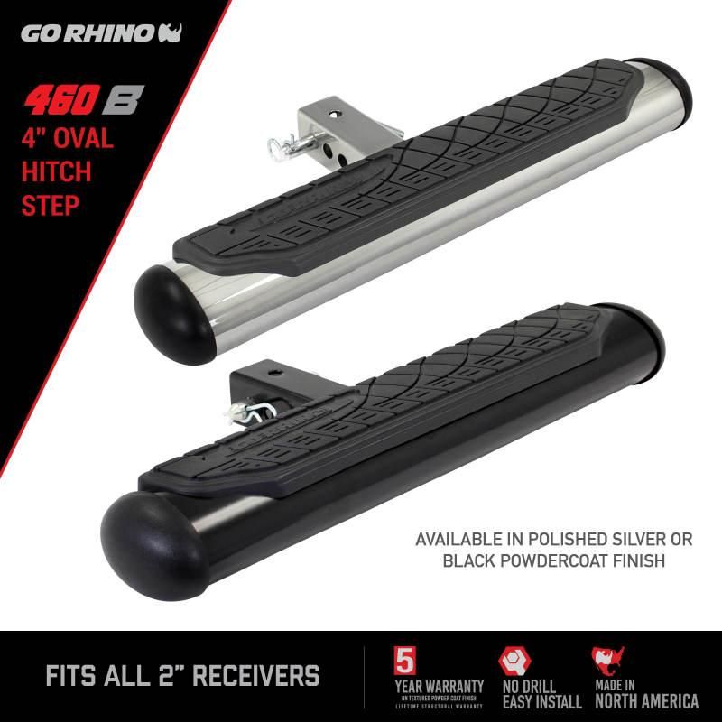 

Go Rhino 460B - GOR460B - Go Rhino 4in Oval Hitch Step - Black - Shipped in Europe - Tuningsupply.com
