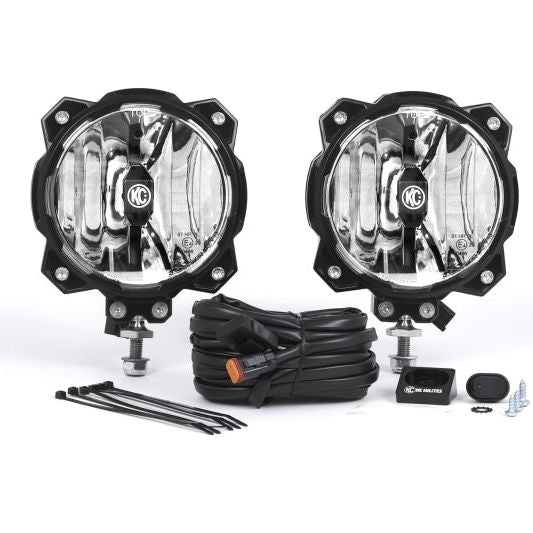 KC HiLiTES 6in. Pro6 Gravity LED Light 20w Single Mount Spot Beam (Pair Pack System)-tuningsupply.com