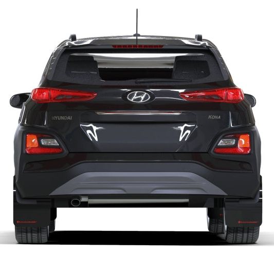 Rally Armor 18-22 Hyundai Kona Black UR Mud Flap w/ Grey Logo-Mud Flaps-Rally Armor-RALMF63-UR-BLK/GRY-SMINKpower Performance Parts