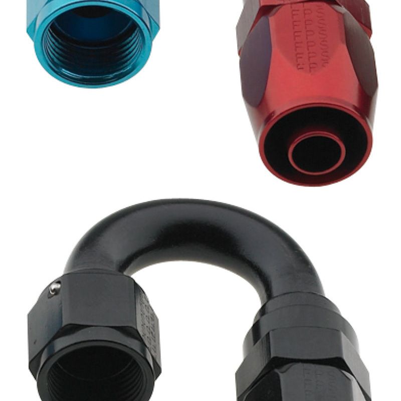 Fragola -6AN x 180 Degree Pro-Flow Hose End - Black-tuningsupply.com