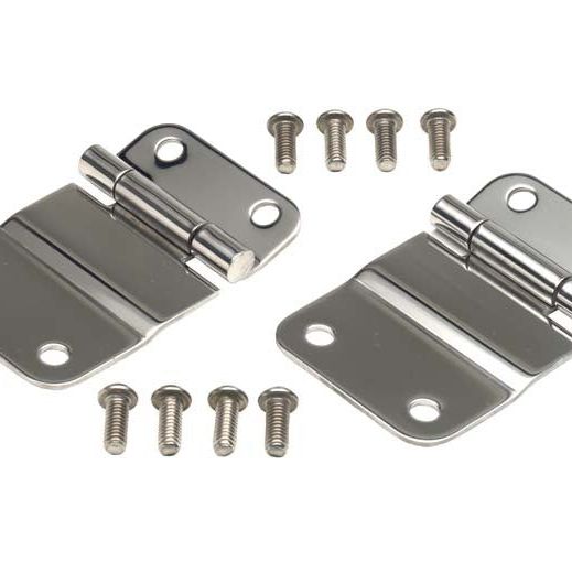 Kentrol 76-86 Jeep CJ7 Tailgate Hinge Pair - Polished Silver - SMINKpower Performance Parts KEN30419 Kentrol