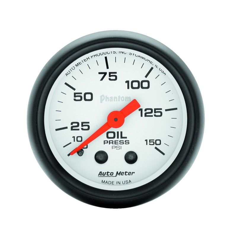 Autometer Phantom 52mm 150 PSI Mechanical Oil Pressure Gauge-tuningsupply.com