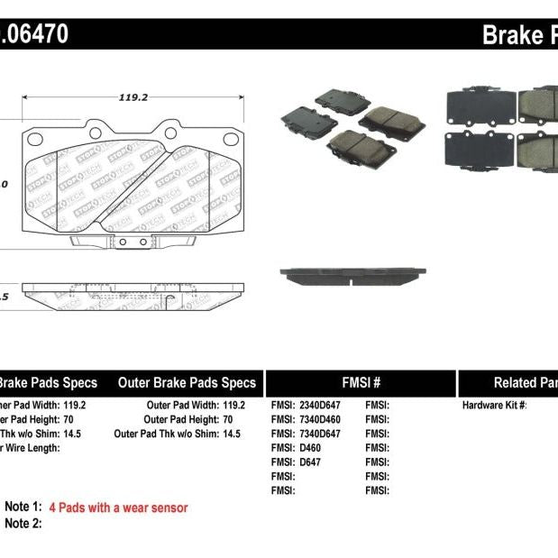 StopTech 89-96 Nissan 300ZX Sport Performance Front Brake Pads-Brake Pads - Performance-Stoptech-STO309.06470-SMINKpower Performance Parts