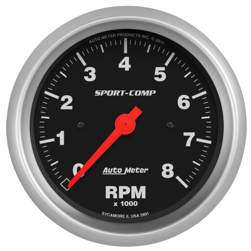 Autometer Sport-Comp 3-3/8 inch 8000 RPM Electronic In Dash Tach-tuningsupply.com