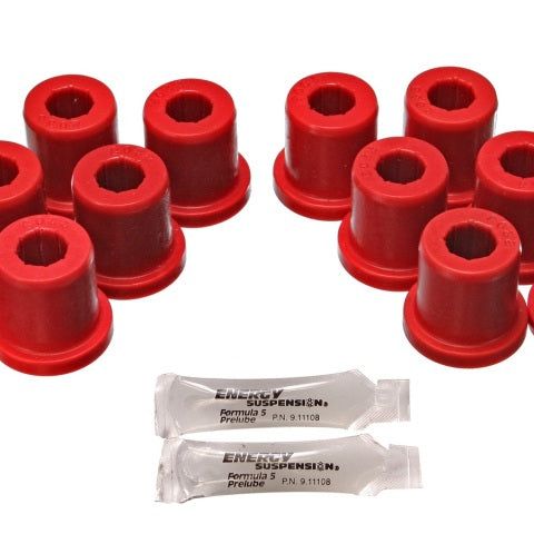 Energy Suspension 81-89 Toyota FJ40/FJ60 Landcruiser 2/4WD Red Front Leaf Spring Bushing (Set of 12)-tuningsupply.com