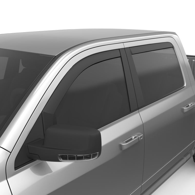 EGR 09-13 Dodge Ram 1500/2500/3500 Crew Cab In-Channel Window Visors - Set of 4 - Matte (572755)-tuningsupply.com