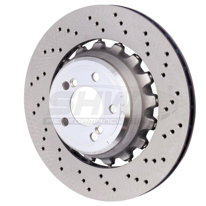 SHW 15-18 BMW X5 M 4.4L Right Rear Cross-Drilled Lightweight Brake Rotor (34212284904) - SMINKpower Performance Parts SHWBRR48504 SHW Performance