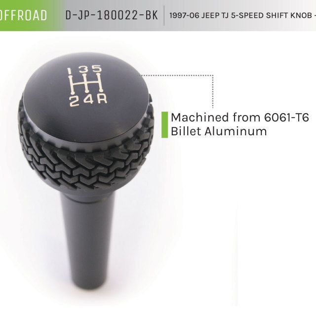 DV8 Offroad 1997-06 Jeep TJ 5-Speed Shift Knob And Lever Black-tuningsupply.com