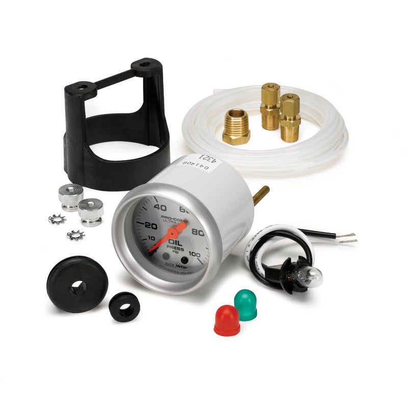 Autometer Ultra-Lite 52mm 0-100 PSI Mechanical Oil Pressure Gauge-tuningsupply.com