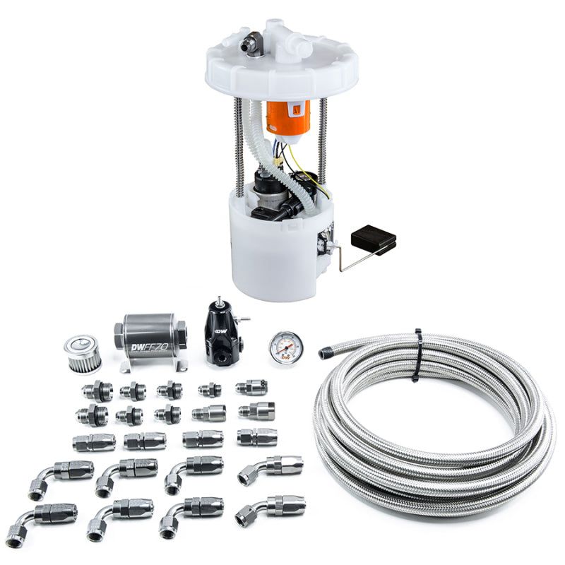 DeatschWerks 06-11 Honda Civic Si K20 DW400 Pump Module & Return Kit w/CPE Fuel Lines-tuningsupply.com