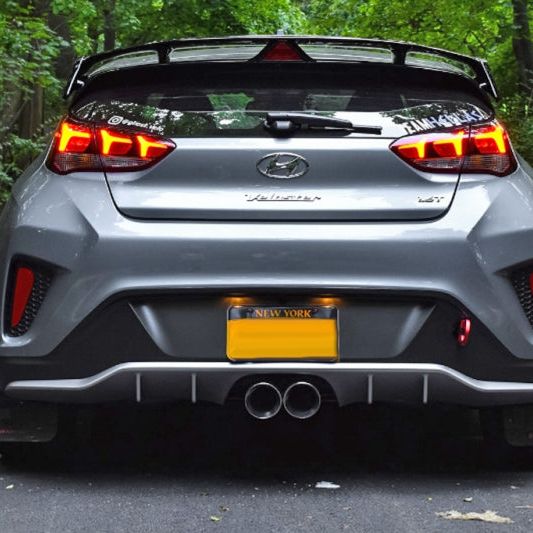 Rally Armor 19-21 Hyundai Veloster Turbo R-Spec Black UR Mud Flap w/ Red Logo-Mud Flaps-Rally Armor-RALMF58-UR-BLK/RD-SMINKpower Performance Parts