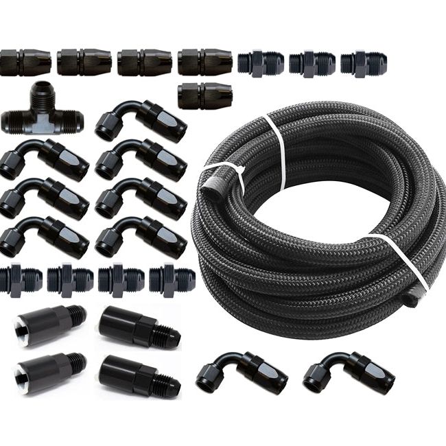 Torque Solution Braided Fuel Line Kit for -6 Aeromotive FPR & Flex Fuel Kit - 02-14 Subaru WRX-Flex Fuel Kit-Torque Solution-TQSTS-SU-6FLK-AM-FF-SMINKpower Performance Parts