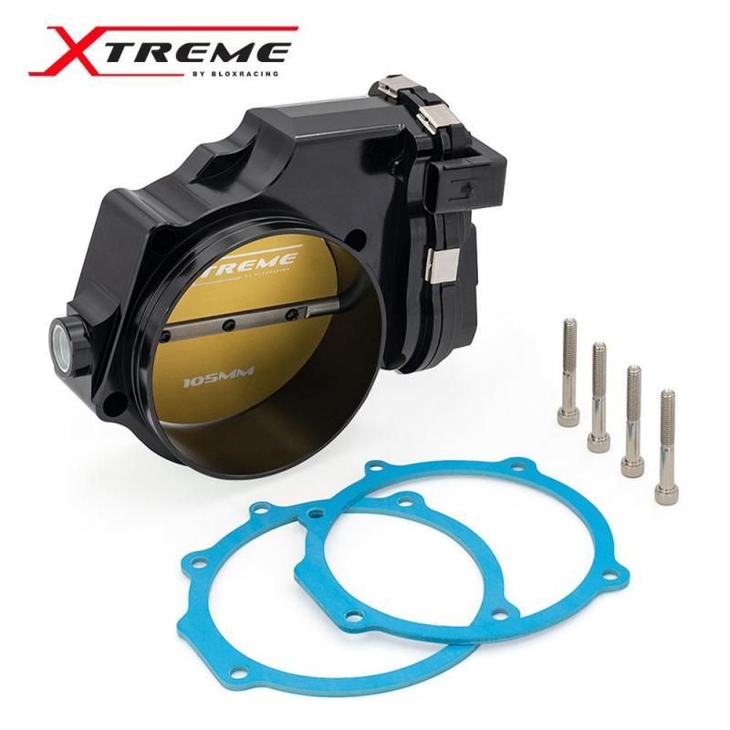 BLOX Racing 2015+ Dodge Hellcat / Jeep Trackhawk 6.2L 105mm Electronic Billet Throttle Body - Black-tuningsupply.com