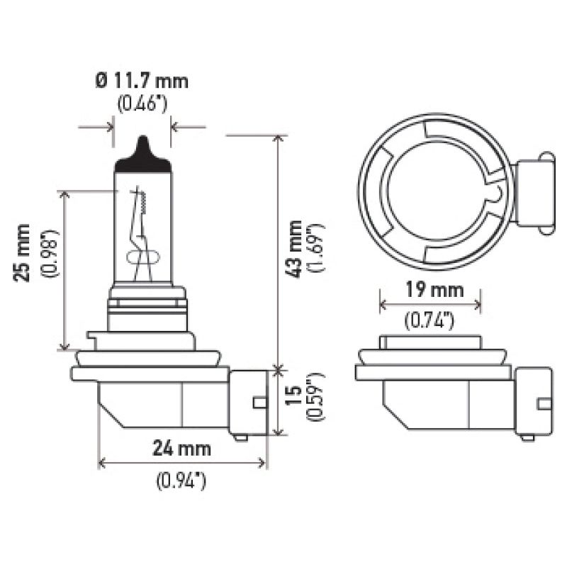 Hella H11 12V 55W Xenon White XB Bulb (Pair)-tuningsupply.com