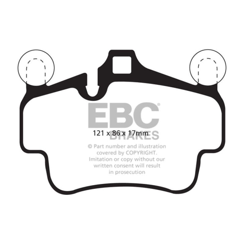 EBC 07-08 Porsche 911 (997) (Cast Iron Rotor only) 3.6 Carrera 2 Redstuff Front Brake Pads-tuningsupply.com