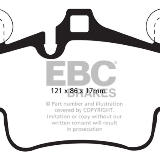 EBC 07-08 Porsche 911 (997) (Cast Iron Rotor only) 3.6 Carrera 2 Yellowstuff Front Brake Pads-tuningsupply.com