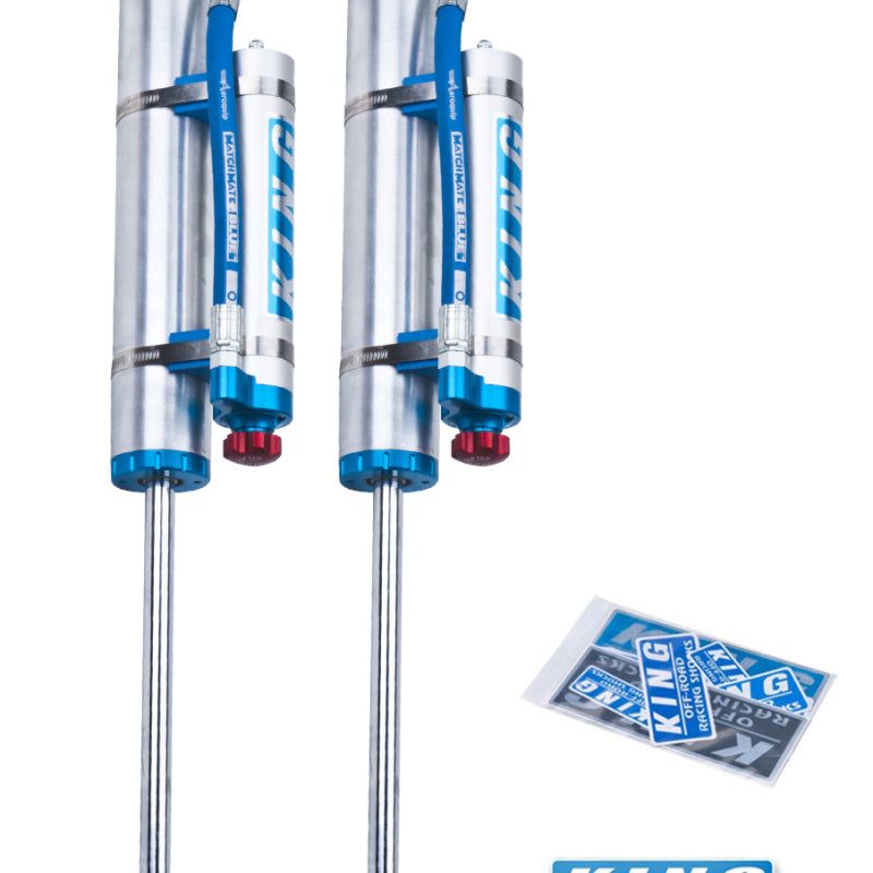 King Shocks 07-18 Jeep Wrangler JK Front 2.5 Dia Piggy Hose Res Shock 3-5in Lift w/Adjuster (Pair)-tuningsupply.com