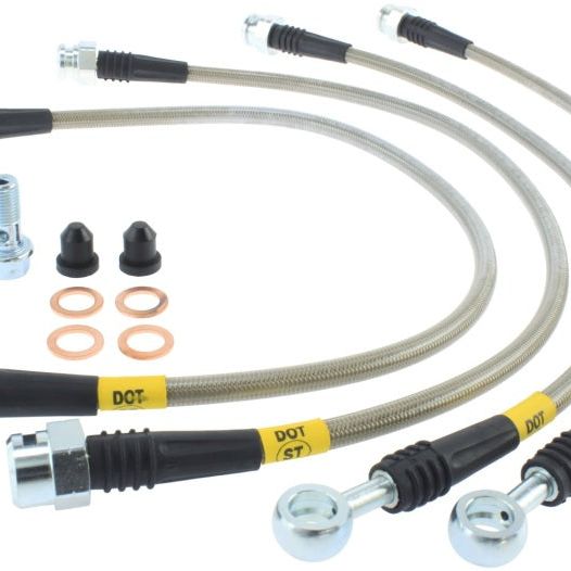 StopTech 08-17 Chevrolet Silverado 1500 Stainless Steel Rear Brake Lines-Brake Line Kits-Stoptech-STO950.66504-SMINKpower Performance Parts