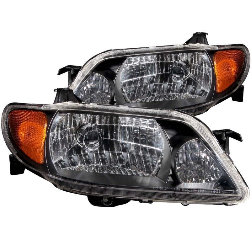 ANZO 2001-2003 Mazda Protege Crystal Headlights Black-tuningsupply.com