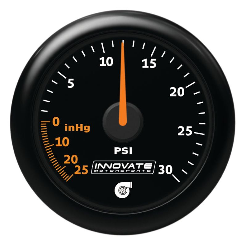 Innovate MTX Analog 30 PSI Vacuum/Boost Gauge Kit - Black Faceplate-tuningsupply.com