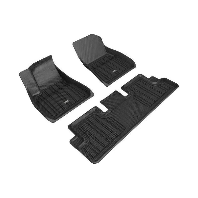 3D MAXpider 2018-2019 Tesla Model 3 Kagu 1st Row Floormat - Black-tuningsupply.com