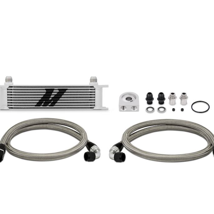 Mishimoto Universal 10 Row Oil Cooler Kit (Metal Braided Lines)-Oil Coolers-Mishimoto-MISMMOC-U-SMINKpower Performance Parts