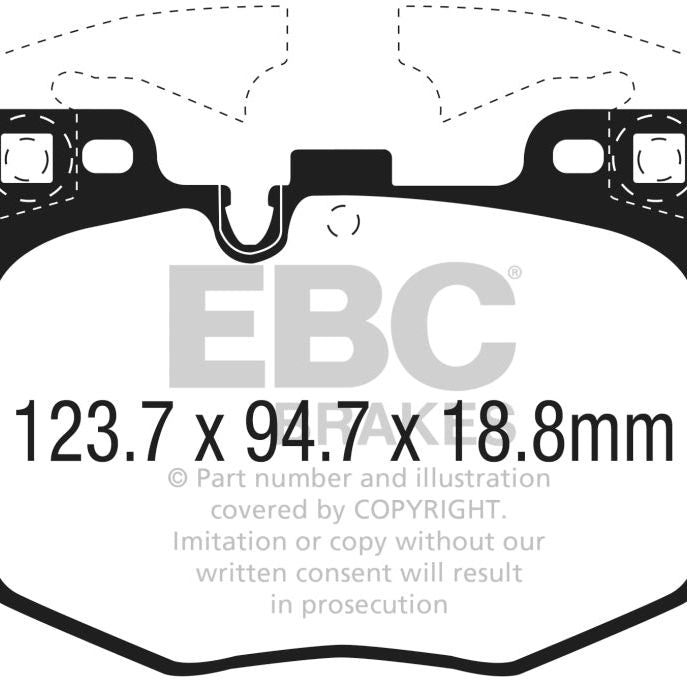 EBC 2017+ BMW 530 2.0L Turbo (G30) Redstuff Front Brake Pads-tuningsupply.com