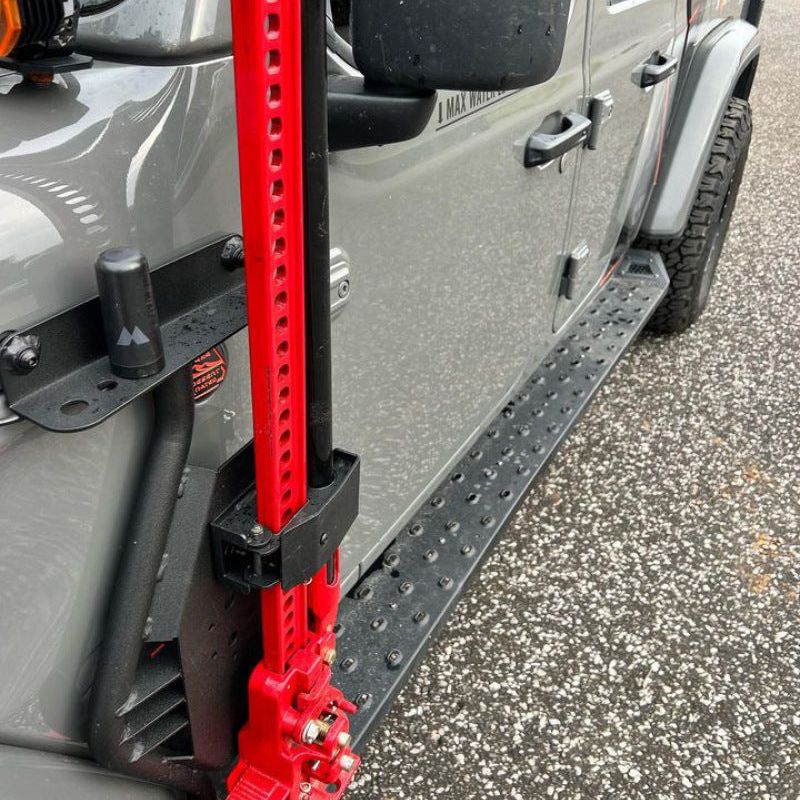 Go Rhino 18-24 Jeep Wrangler JL/JLU/JT Front Fender Jack Mount for Hi-Lift Jack - Tex. Blk-tuningsupply.com