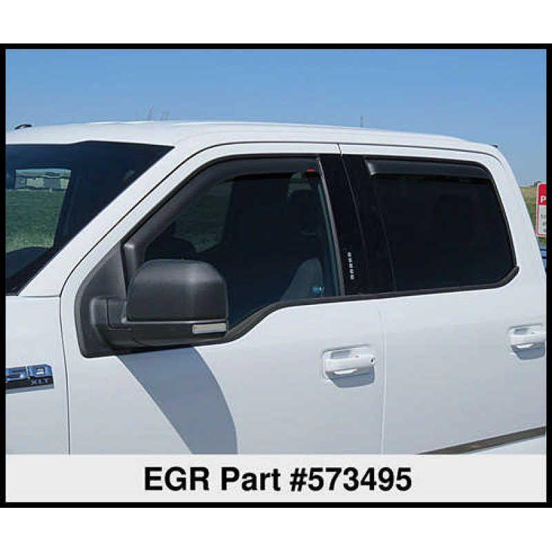 EGR 15+ Ford F150 Crew Cab In-Channel Window Visors - Set of 4 - Matte (573495)-tuningsupply.com