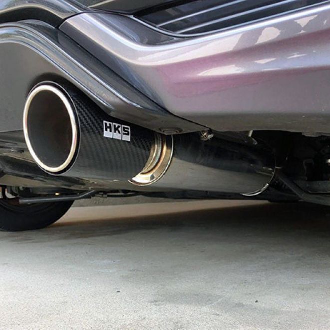 HKS Hi-Power Muffler 2014+ Honda Fit Sport GK5 w/ Carbon Tips-tuningsupply.com