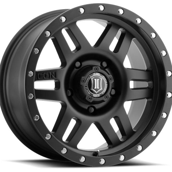 ICON Six Speed 17x8.5 5x150 25mm Offset 5.75in BS 116.5mm Bore Satin Black Wheel-tuningsupply.com