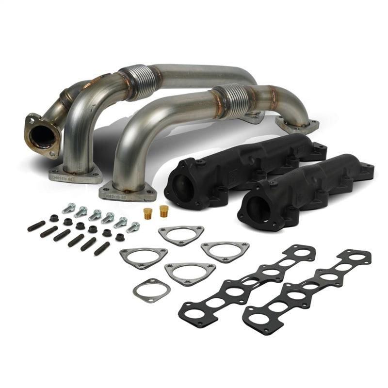 BD Diesel 08-10 Ford F-250/F-350/F-450/F-550 Powerstroke 6.4L Up Pipes Kit w/Manifold Set-tuningsupply.com