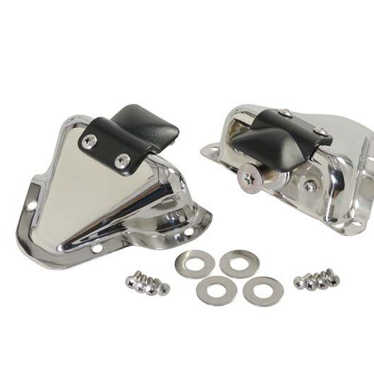 Kentrol 81-95 Jeep CJ/Wrangler YJ Interior Door Latch Brackets Pair - Polished Silver-tuningsupply.com