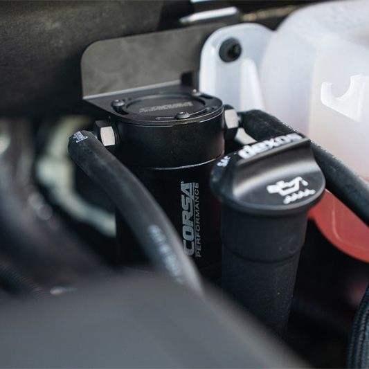 Corsa 2019-2024 Silverado/Sierra & 2021-2024 Tahoe/Suburban/Yukon/Denali Aluminum Oil Catch Can-tuningsupply.com