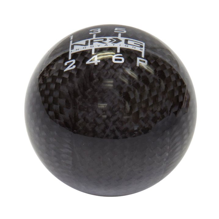 NRG Universal Ball Style Shift Knob - Black Carbon Fiber (6 Speed Pattern)-tuningsupply.com