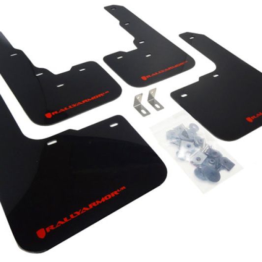 Rally Armor 13-16 Dodge Dart Black UR Mud Flap w/ Red Logo-tuningsupply.com